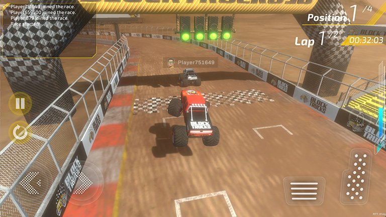 Multiplayer Racing Game - Block Trucks - Sand Racing Action