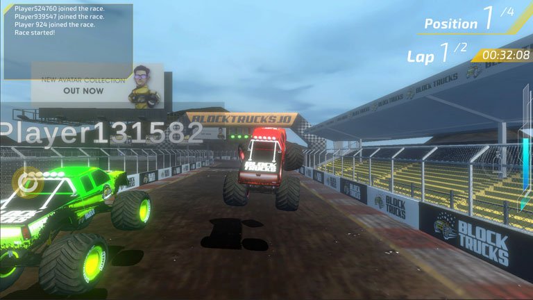 Multiplayer Racing Game - Block Trucks - Mud Racing Action